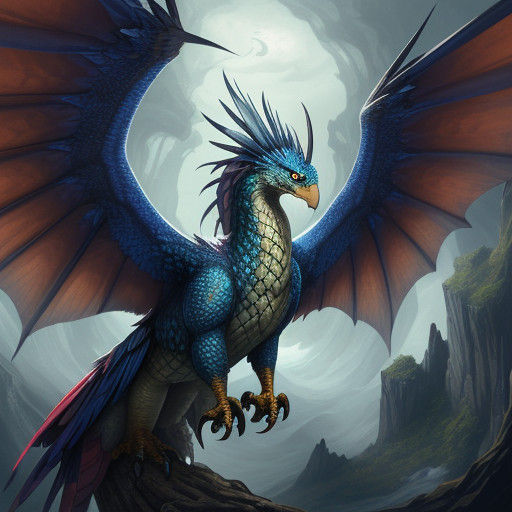 Eagle-Dragon Hybrid in Majestic Fantasy Portrait