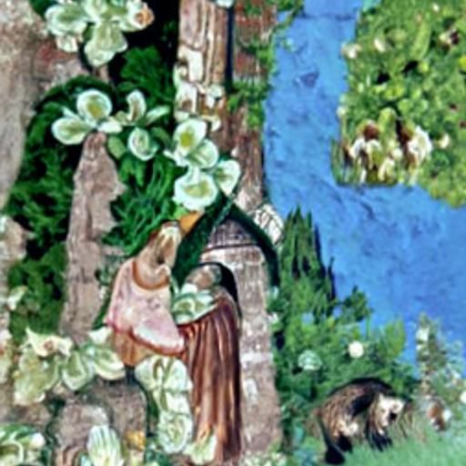 She-Bear Smelling Flower in 14th Century Painting