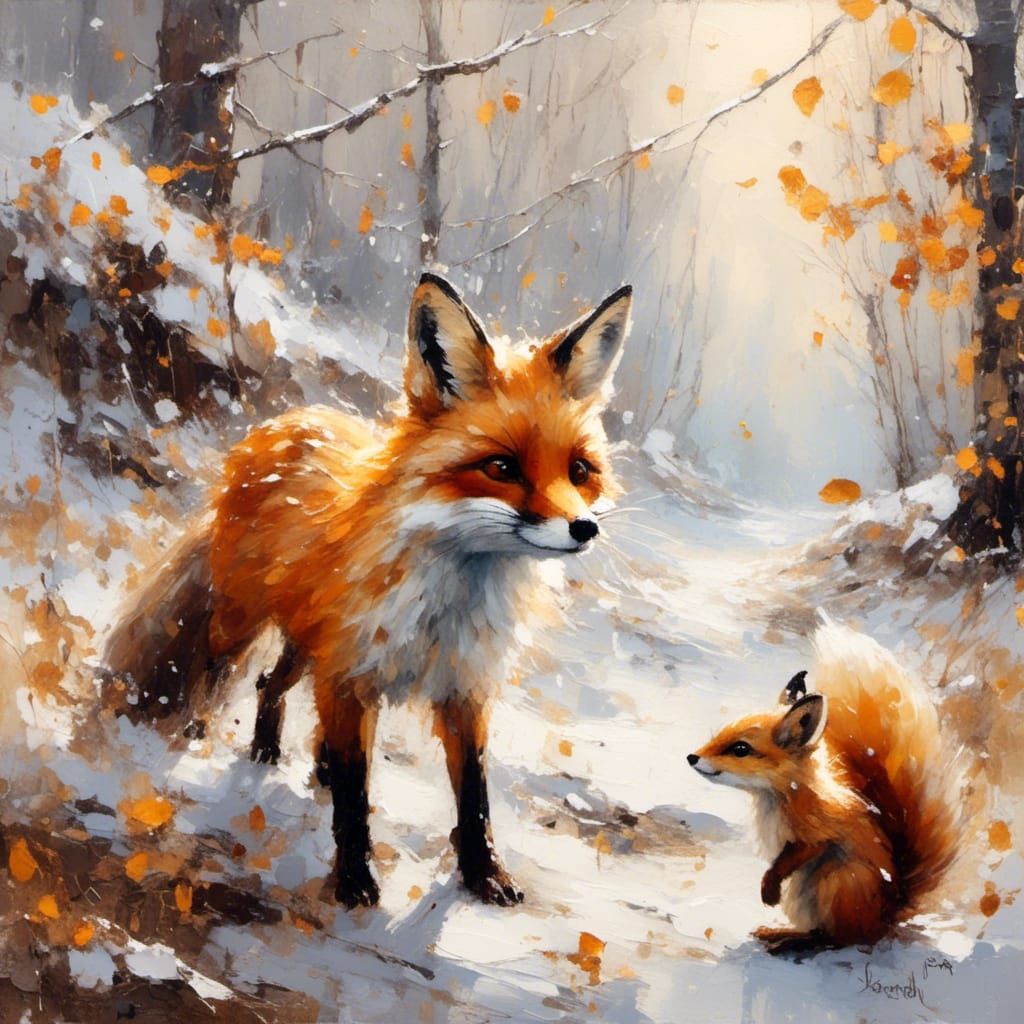 Cheeky Red Fox & Squirrel