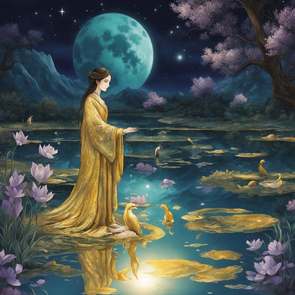 Ethereal Oriental Goddesses by Zodiac Pisces Constellation