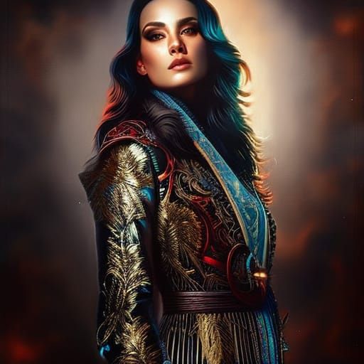 Furry Dog in Elegant Clothes: Detailed Digital Art