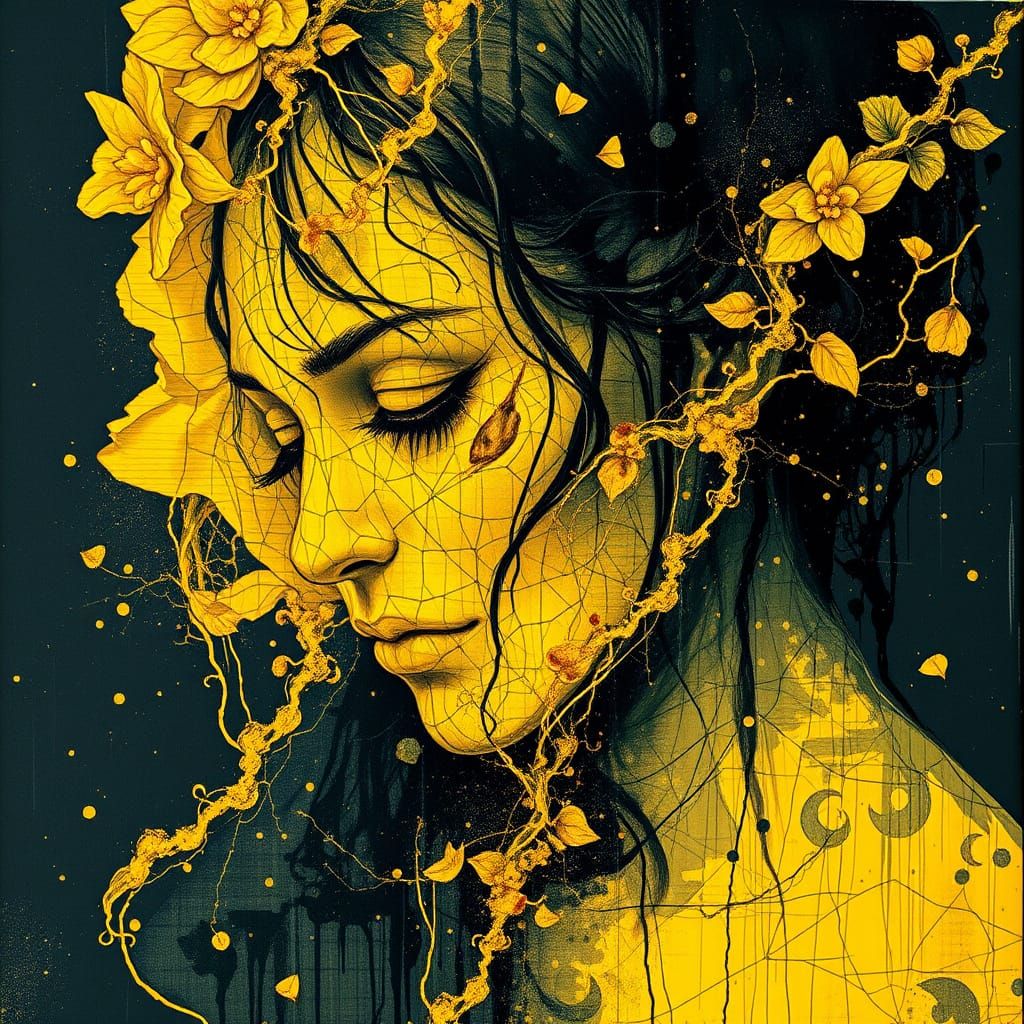 Mysterious Full Body Portrait in Transavantgarde Style