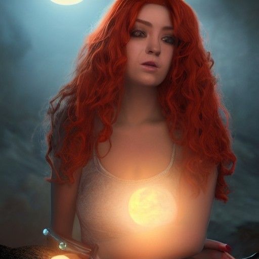 Stunning Woman in Moonlight: Hyperrealistic Fantasy Art