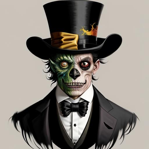 Disfigured Monster in Formal Wear Portrait