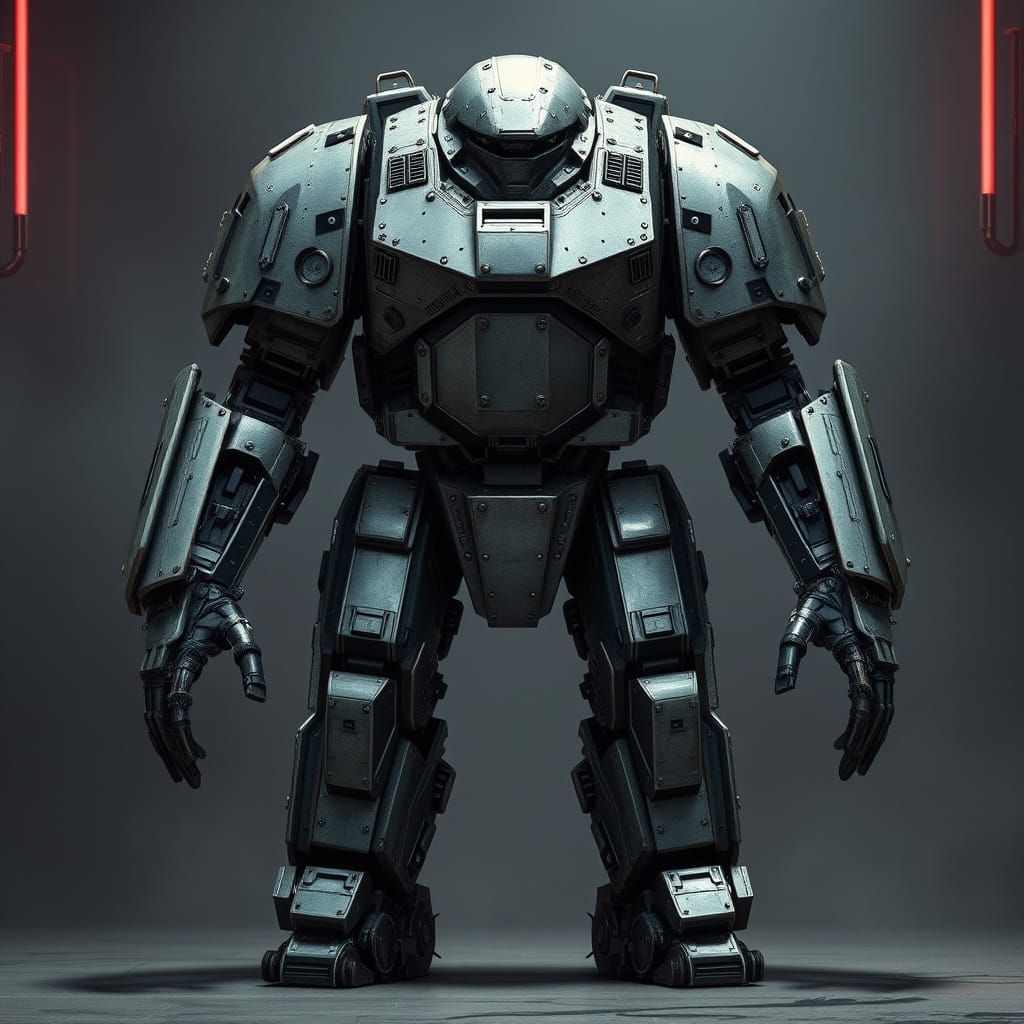 Cyberpunk Exoskeleton Suit in Industrial Design