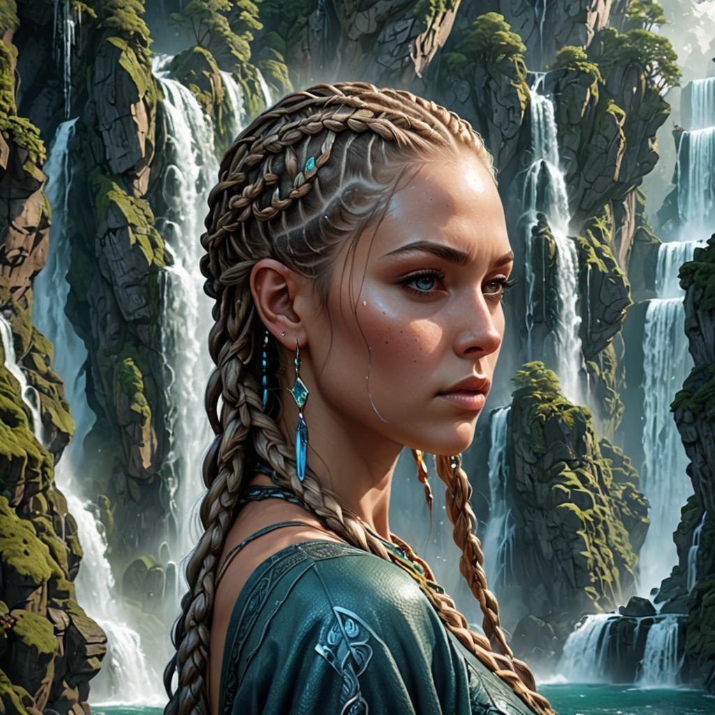 Waterfall Woman: A Psychedelic Brain City Concept