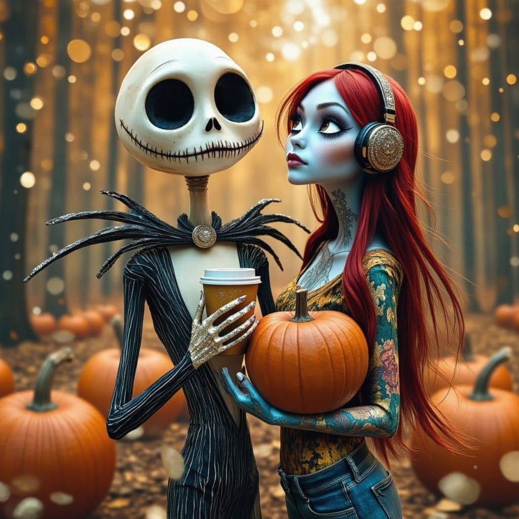 Hipster Skellingtons in Autumn Pumpkin Patch