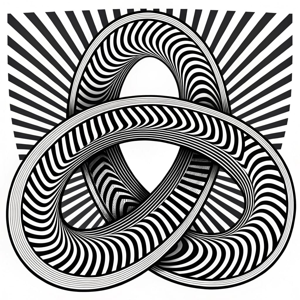 Optical Illusion in Style of Op Art Pioneer Briget Riley