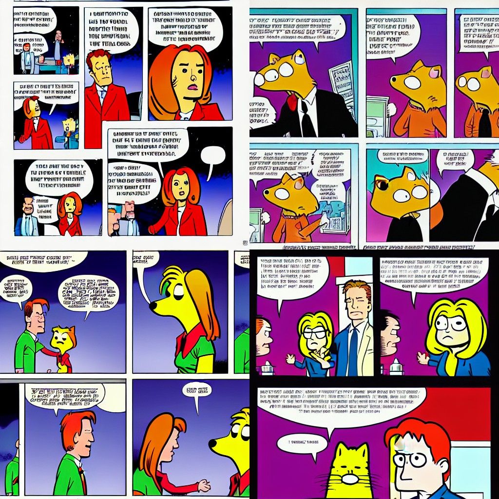 Mulder and Scully in Garfield Comic Style