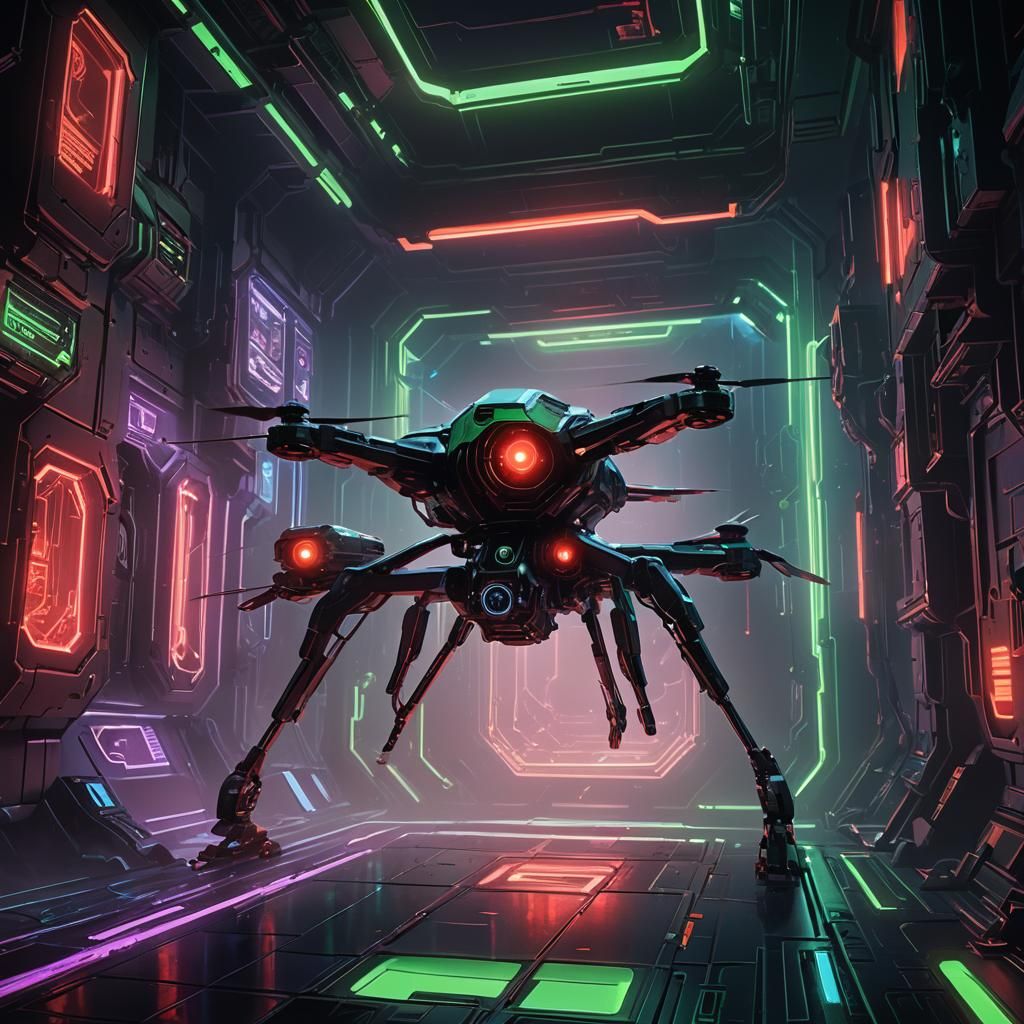 Borg Drones Passing a Joint: Sci-Fi Matte Painting