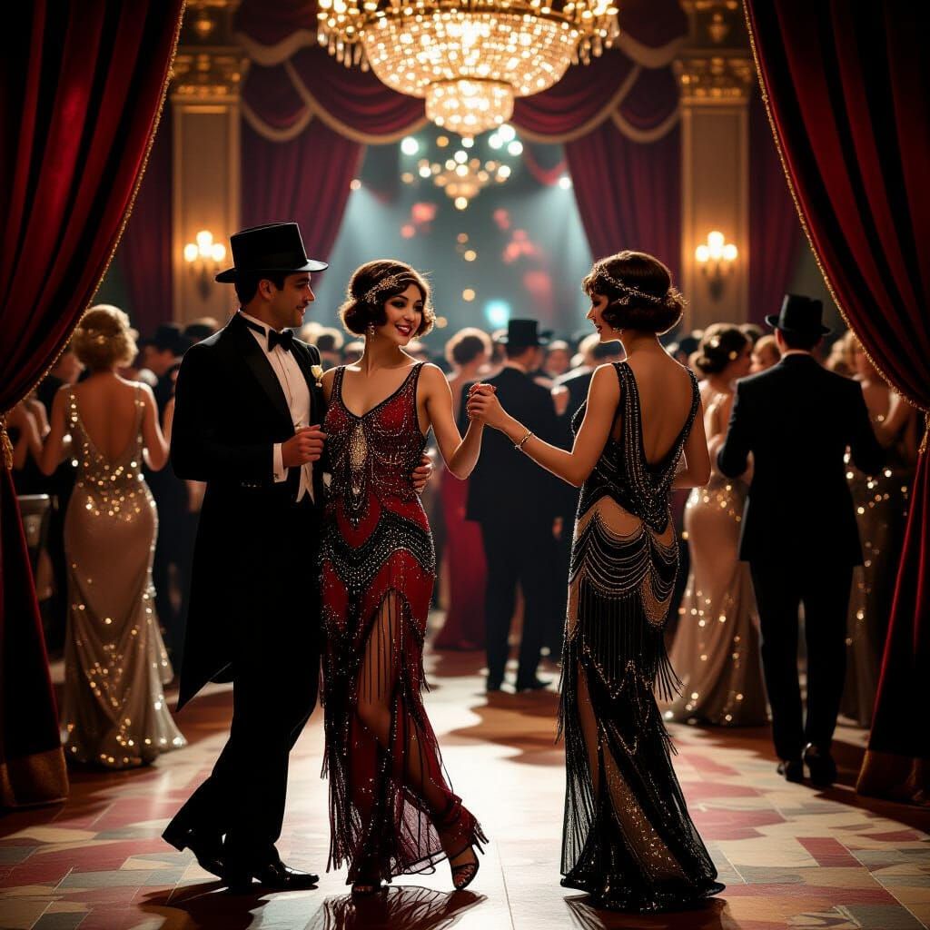 Opulent 1920s Dance Scene in Cinematic Style
