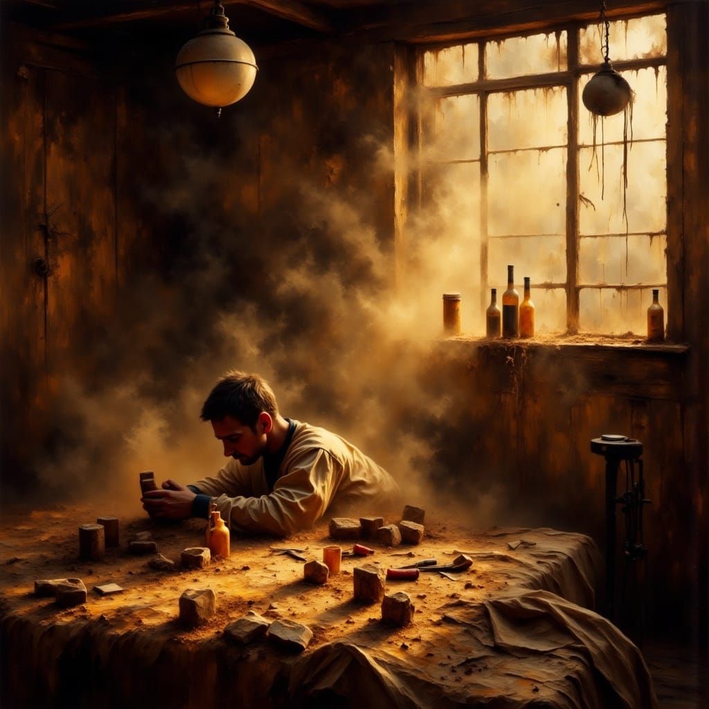 Man Wakes in Dusty Outback Pub Room