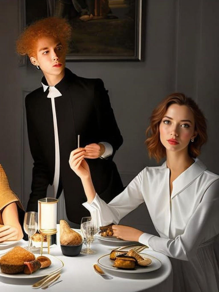 Cafe Scene: A Hyperrealist Portrait in Soft Light