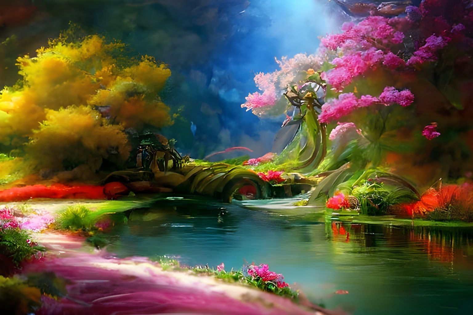 Detailed Medieval Castle Balcony with Cherry Blossoms