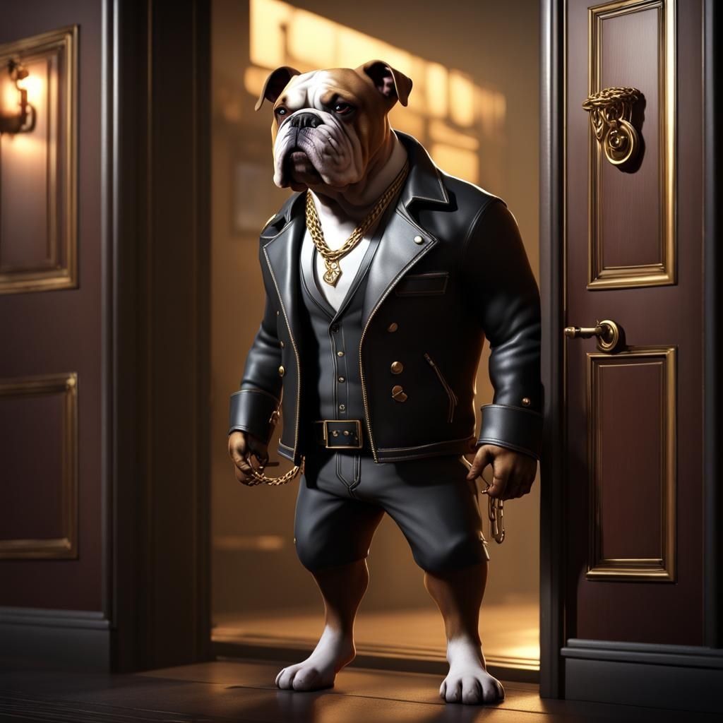 Gangster Bulldog Guard Dog in 3D