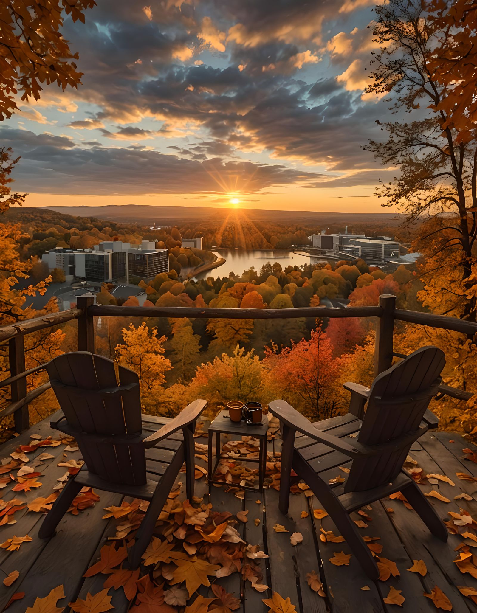 Cool Calm Corporate Autumn Day AI Rendering