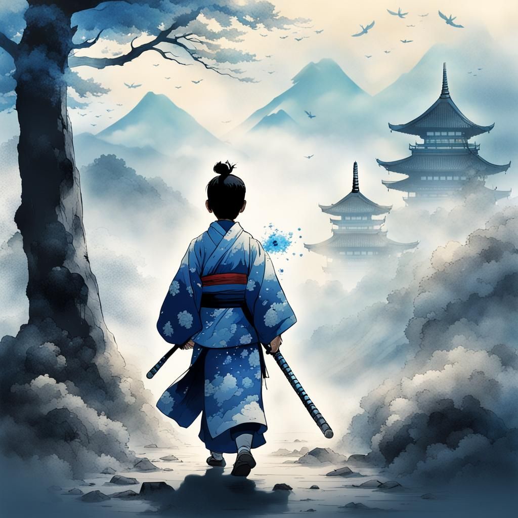 lonely samurai boy