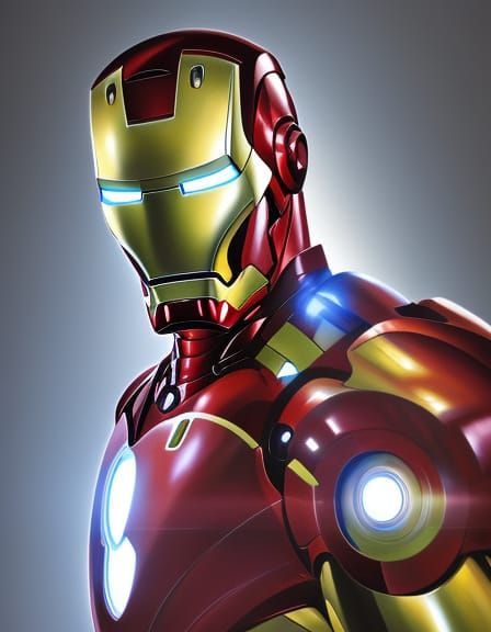 Iron Man Full Body Portrait in Digital Art Style