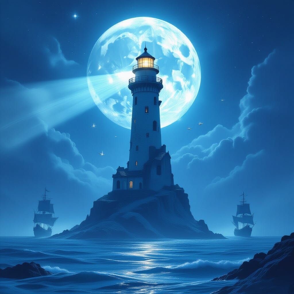 Moonlight Lighthouse on Cosmic Island