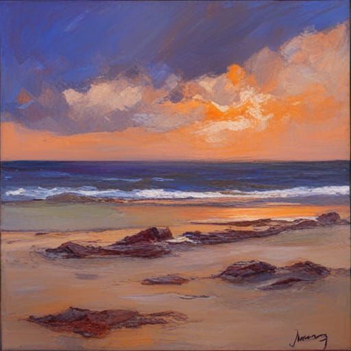 Ethereal Sun Through Clouds: An Oil Painting