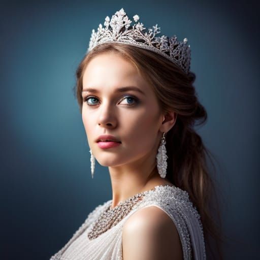 Beautiful Crown Princess in Hyperrealistic Style