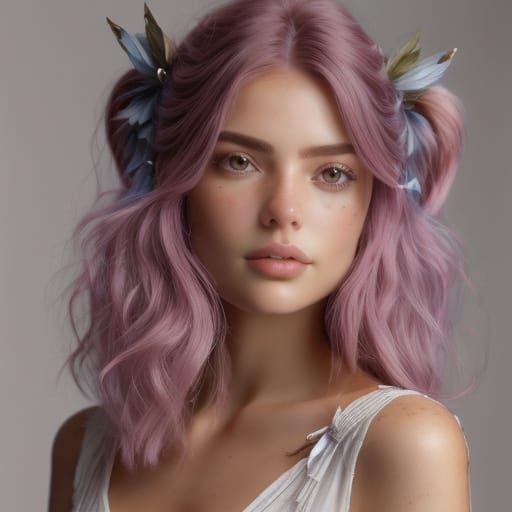 Surreal Cyberpunk Goddess with a Halo