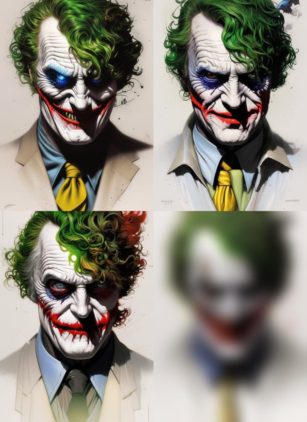 Crayon Caricature of Joker in Hyperrealistic Comic Art
