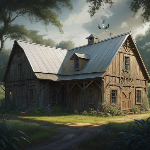 Enchanting Twilight Farm with Clockwork Beetle