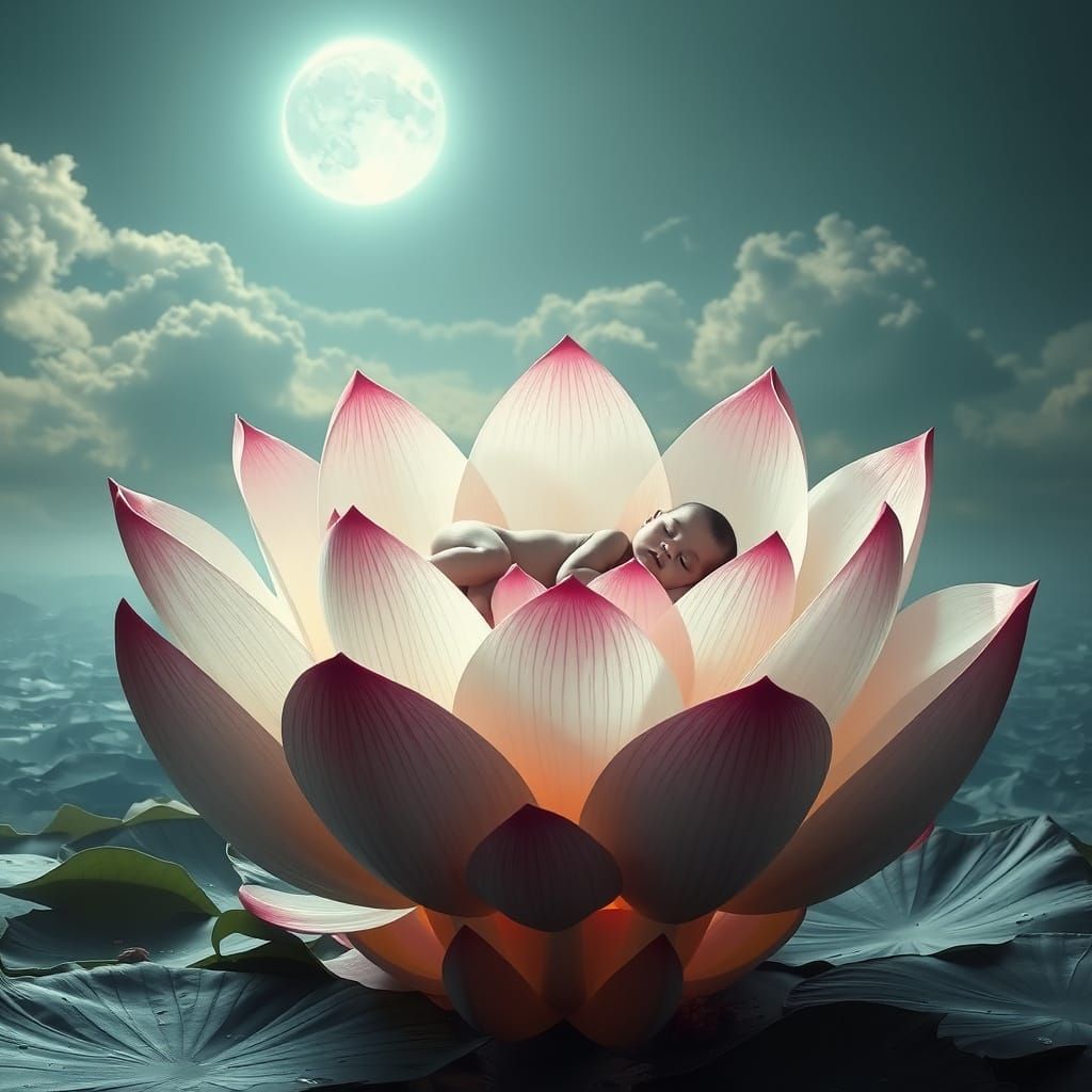 Serene Baby on Majestic Lotus Throne