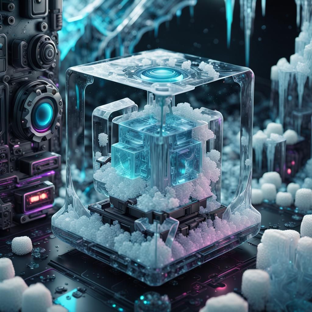 Icy Gaming World: A Futuristic 3D Render