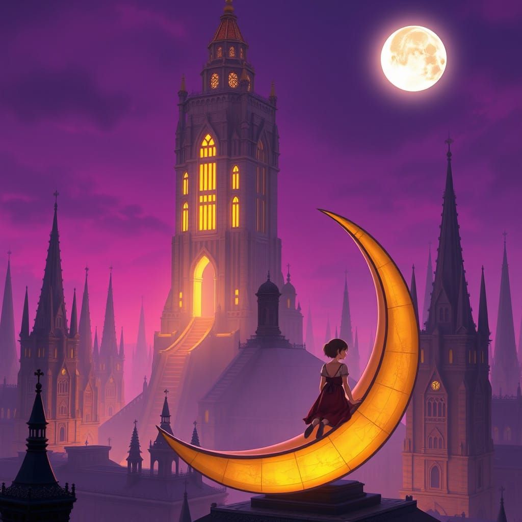 Dreamlike Cityscape with Majestic Spires and Ethereal Glow
