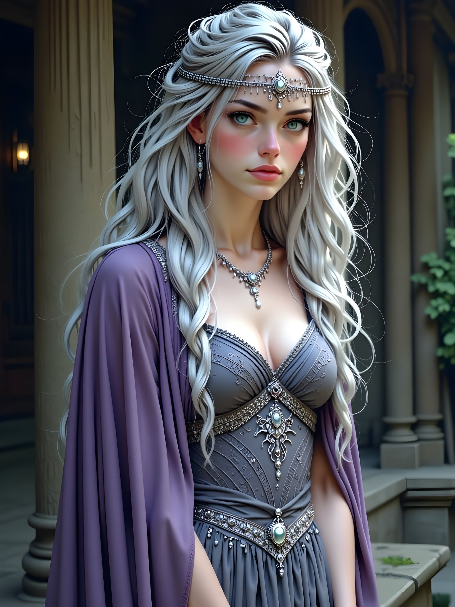 Norse Goddess in Elegant Hyperrealistic Portrait