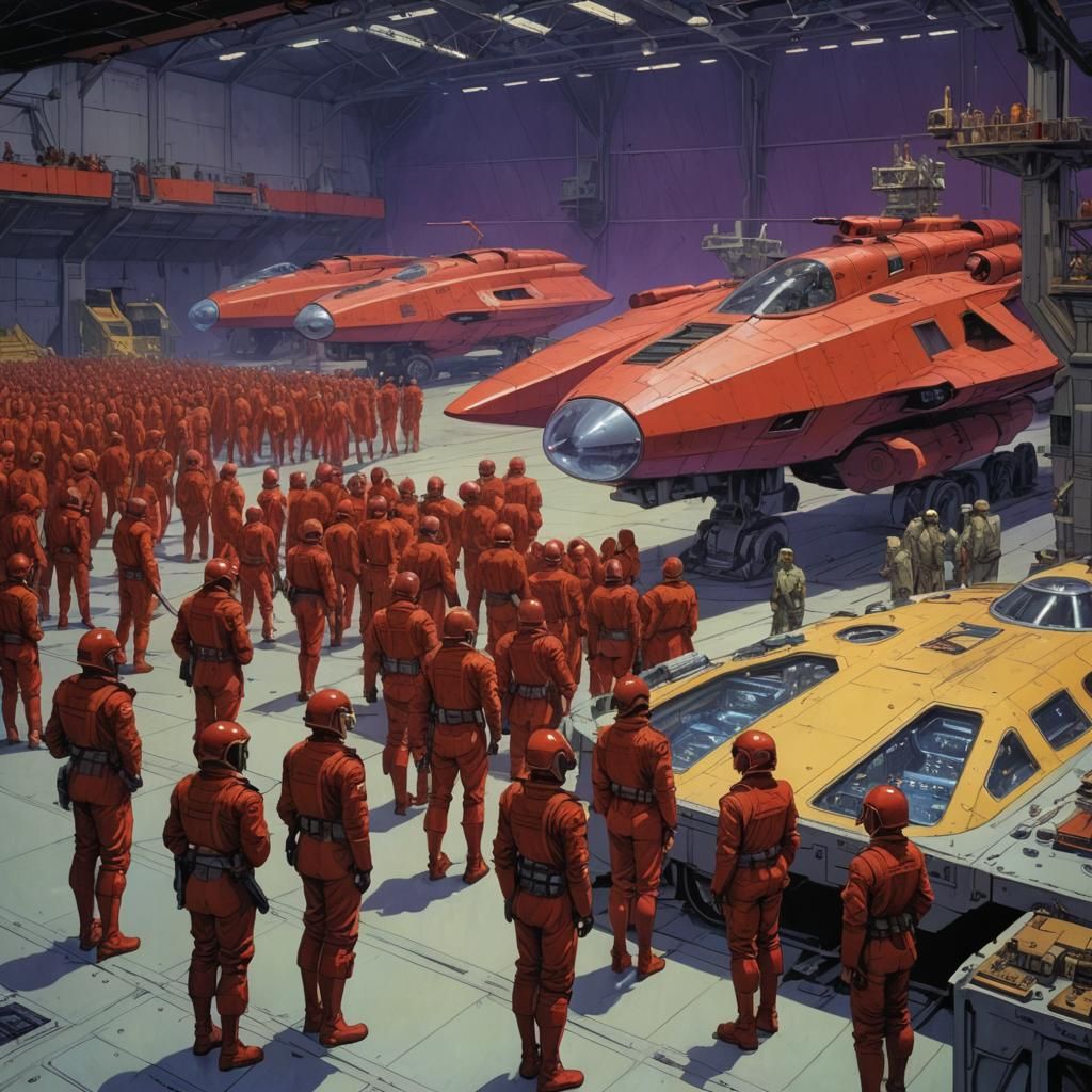 Sci-Fi Clone Army in Ligne Claire Style