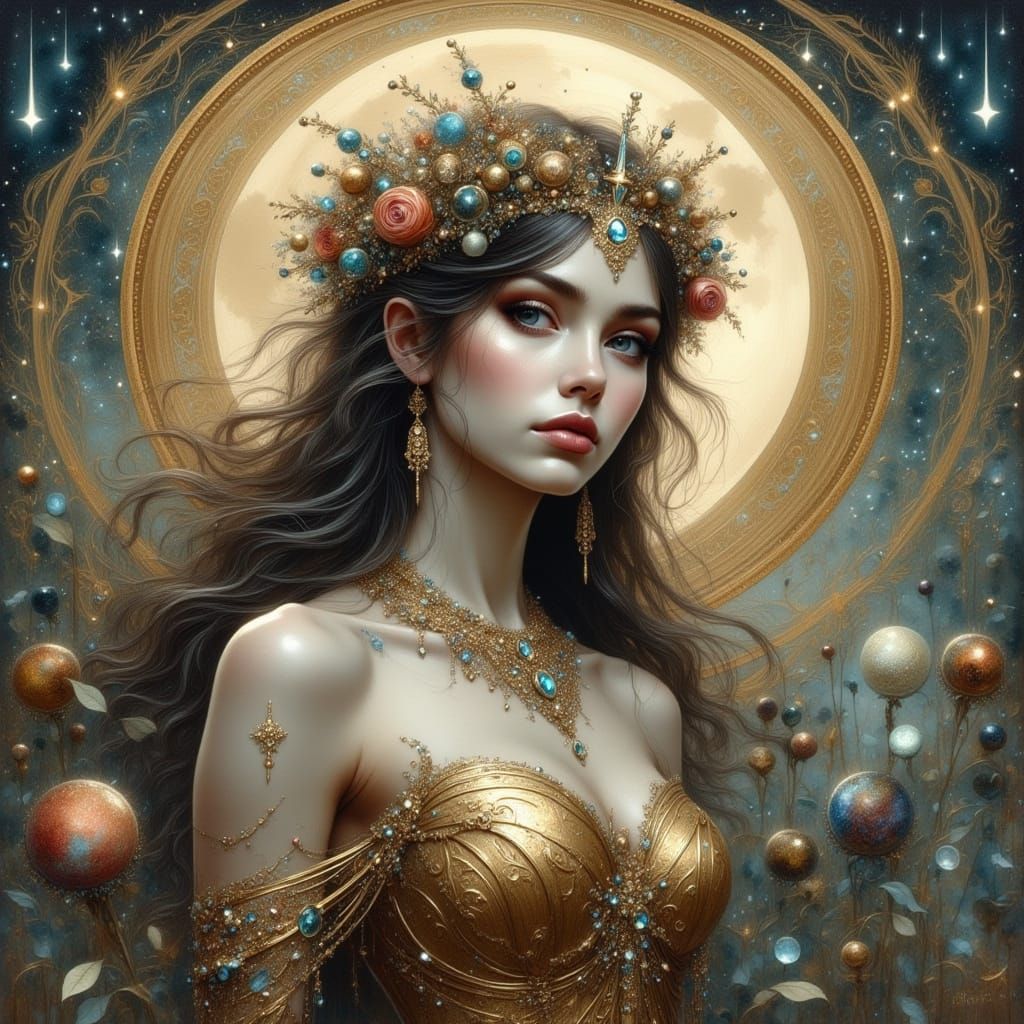 Fantasy Princess Portrait in Dark Art Style