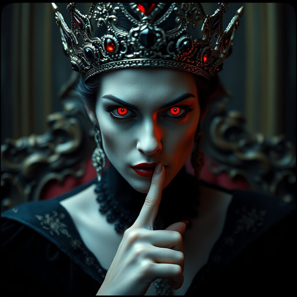 Ethereal Vampire Queen in Regal, Photorealistic Glory