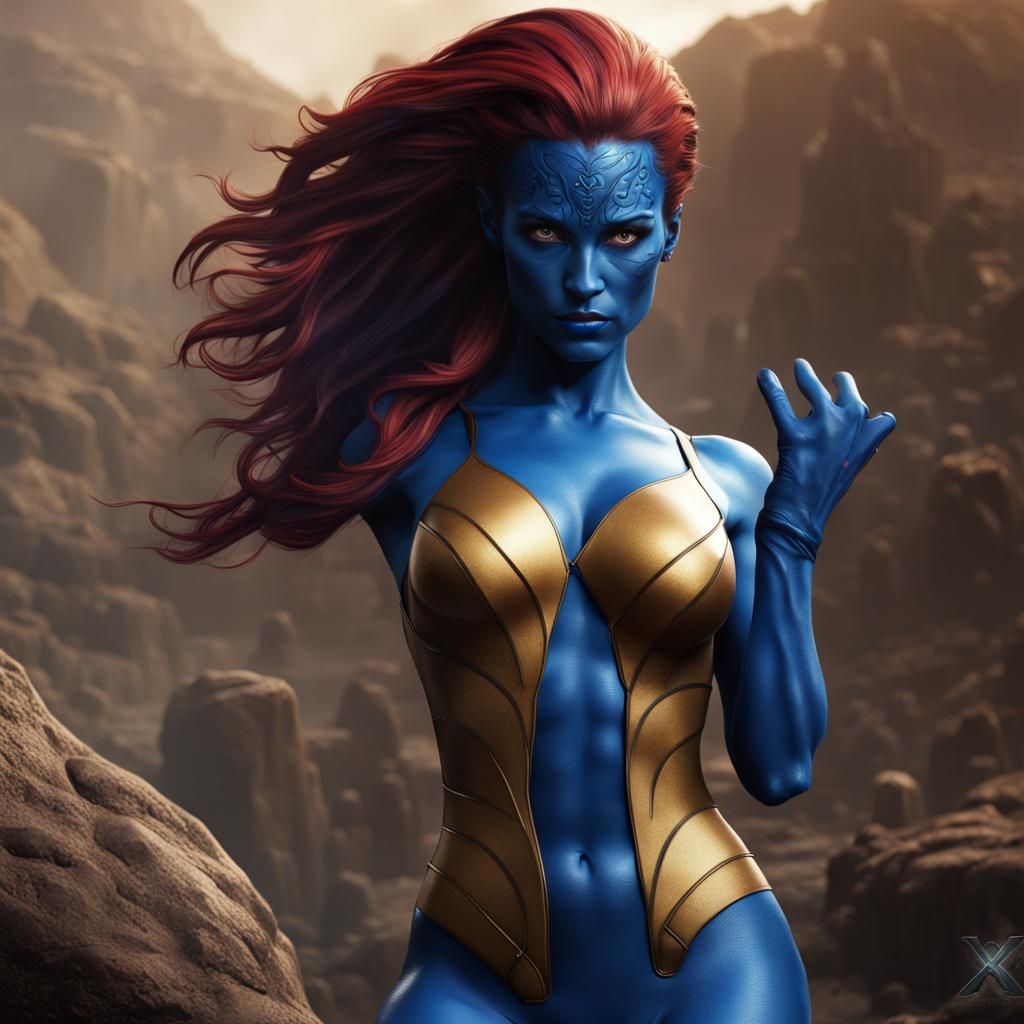 Mystique from X-Men: Detailed Matte Painting