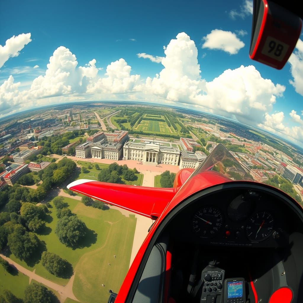 Buckingham Palace Flyover by Red Arrows: A Syd Mead Vision