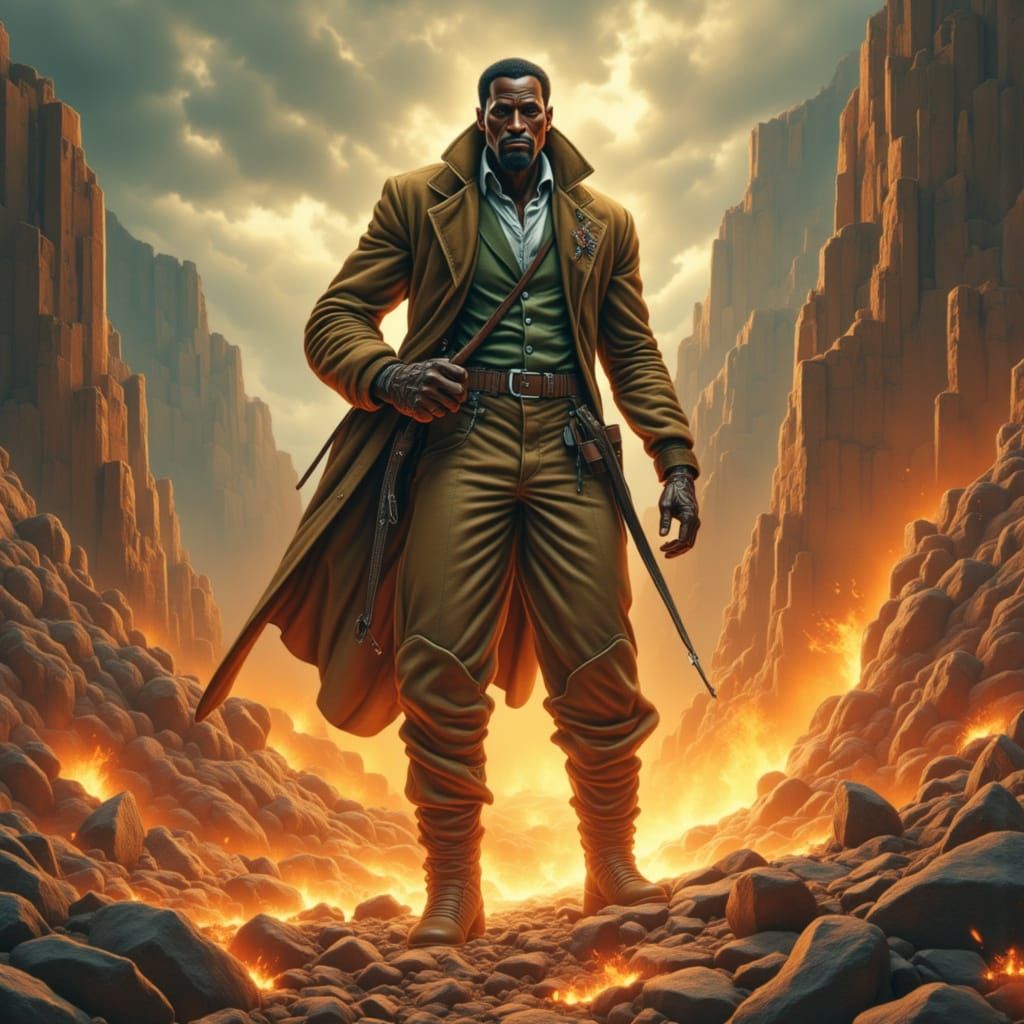 Surreal Futuristic Explorer Embarks on a Daring Quest