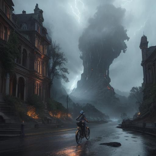 Dragonfly Superbike Rider in an Epic Storm