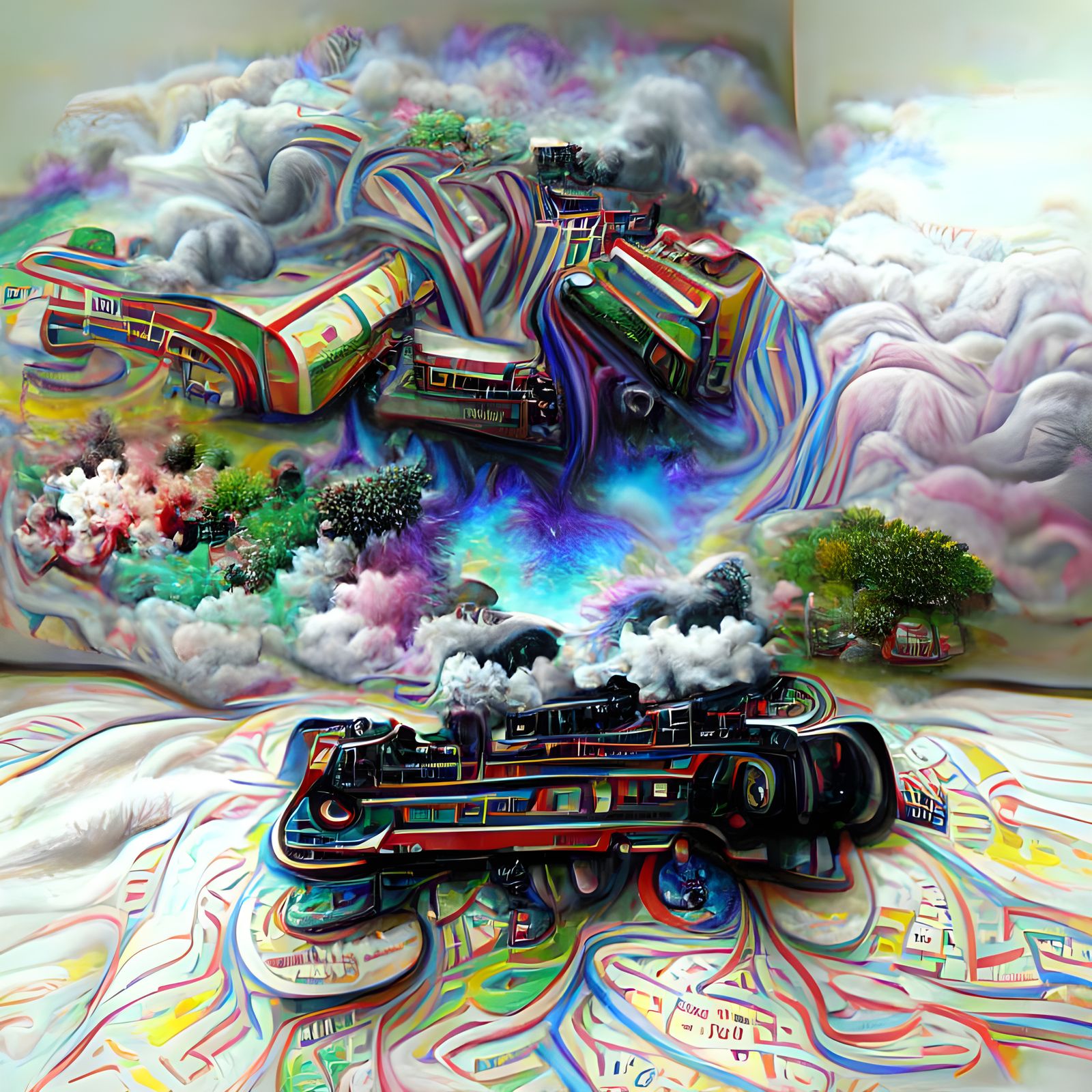 dreaming toy train psychedelic
