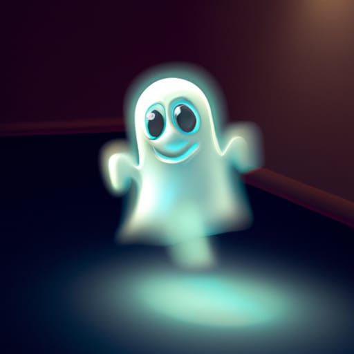 Friendly Ghost Character in Pixar Style