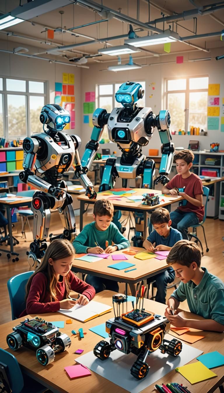 Kids Robotics Project in Pixar-Inspired Digital Art