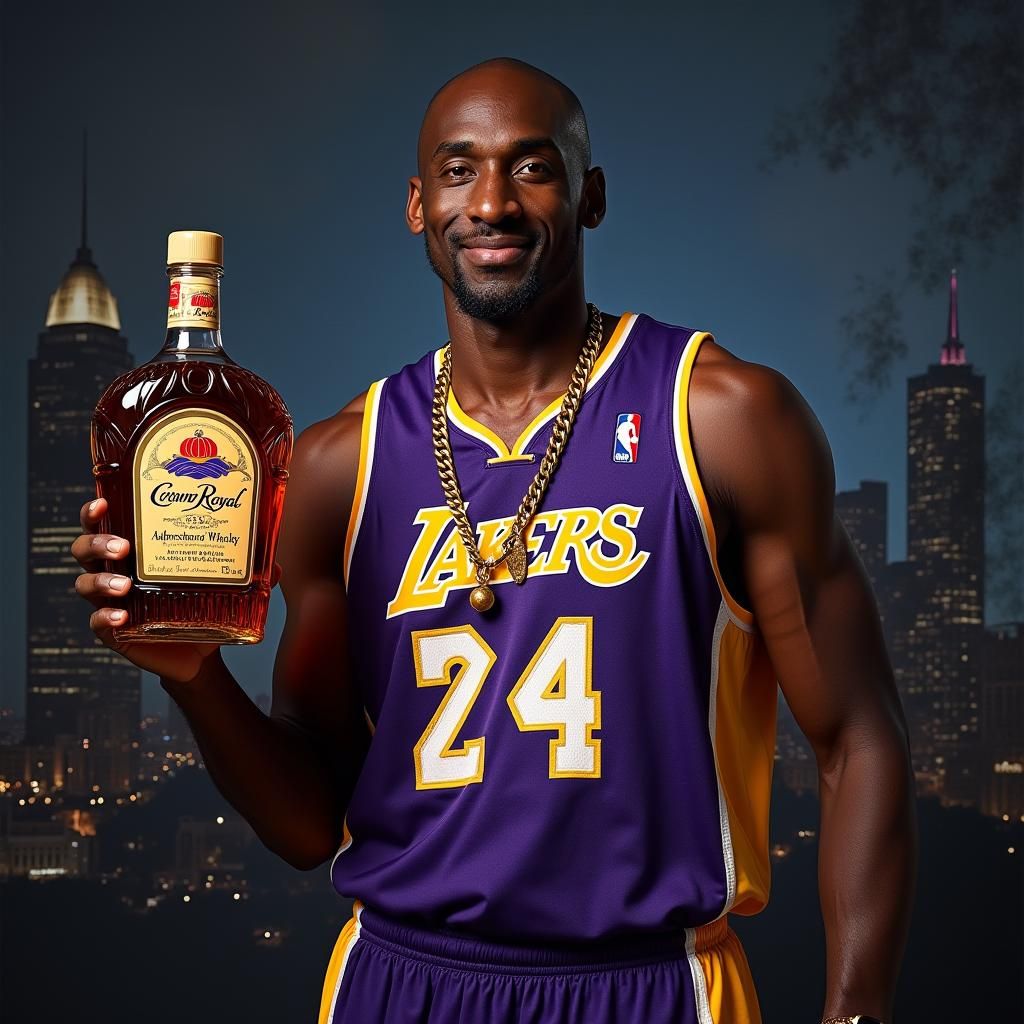 Kobe Bryant Crown Royal Portrait in Pop Art Style