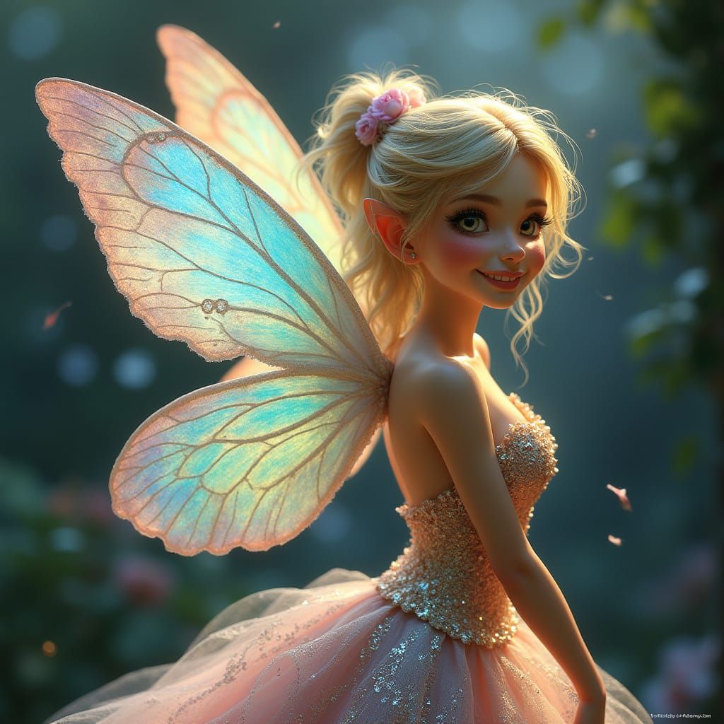 Enchanted Fairy in Sparkling Sequin Gown