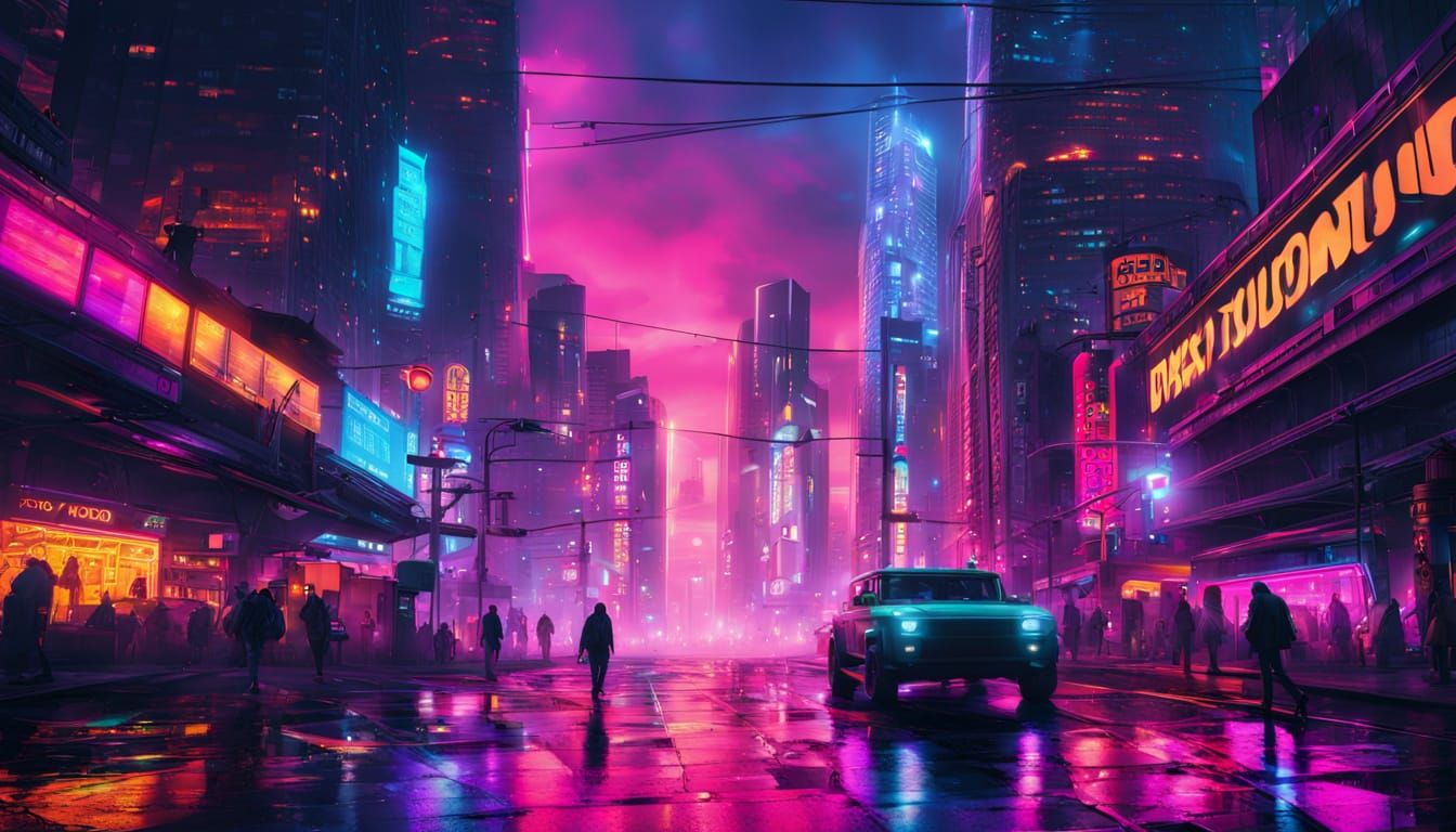 Futuristic City Unfolds in Neon-Lit Splendor