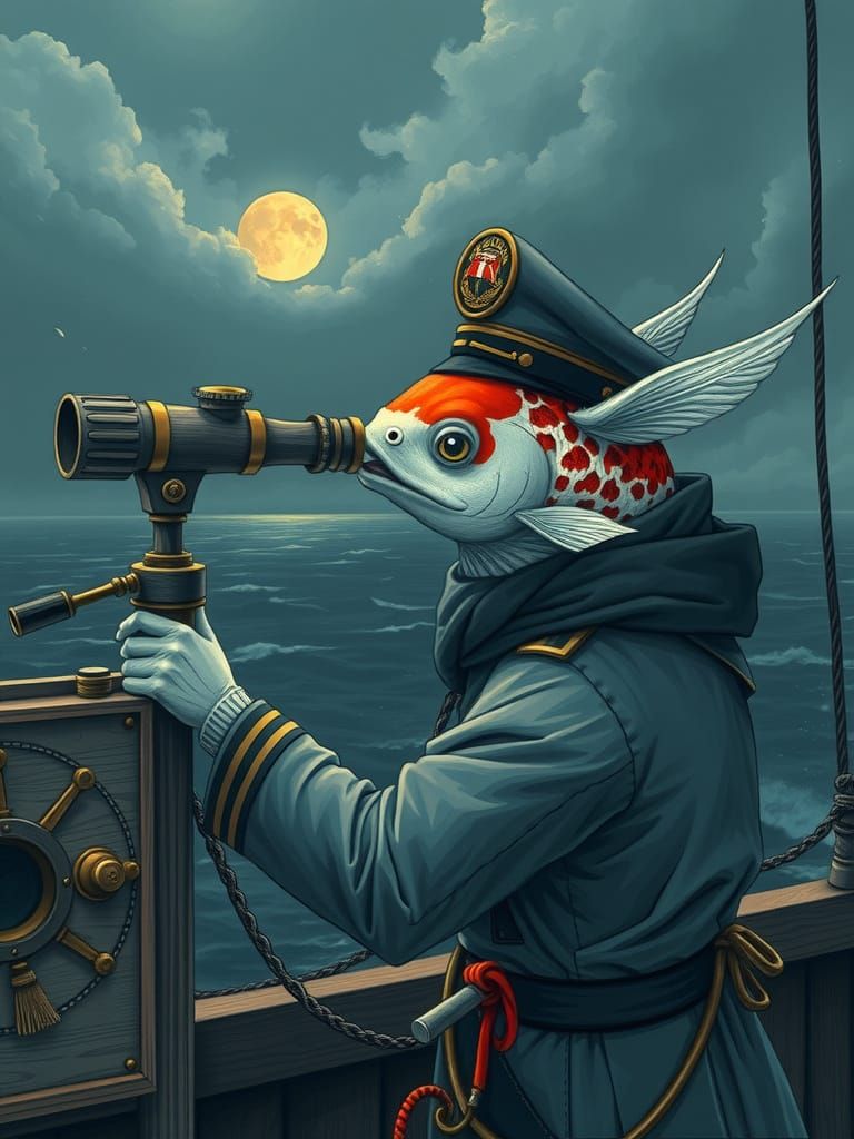 Koi Captain Overlooking the Horizon