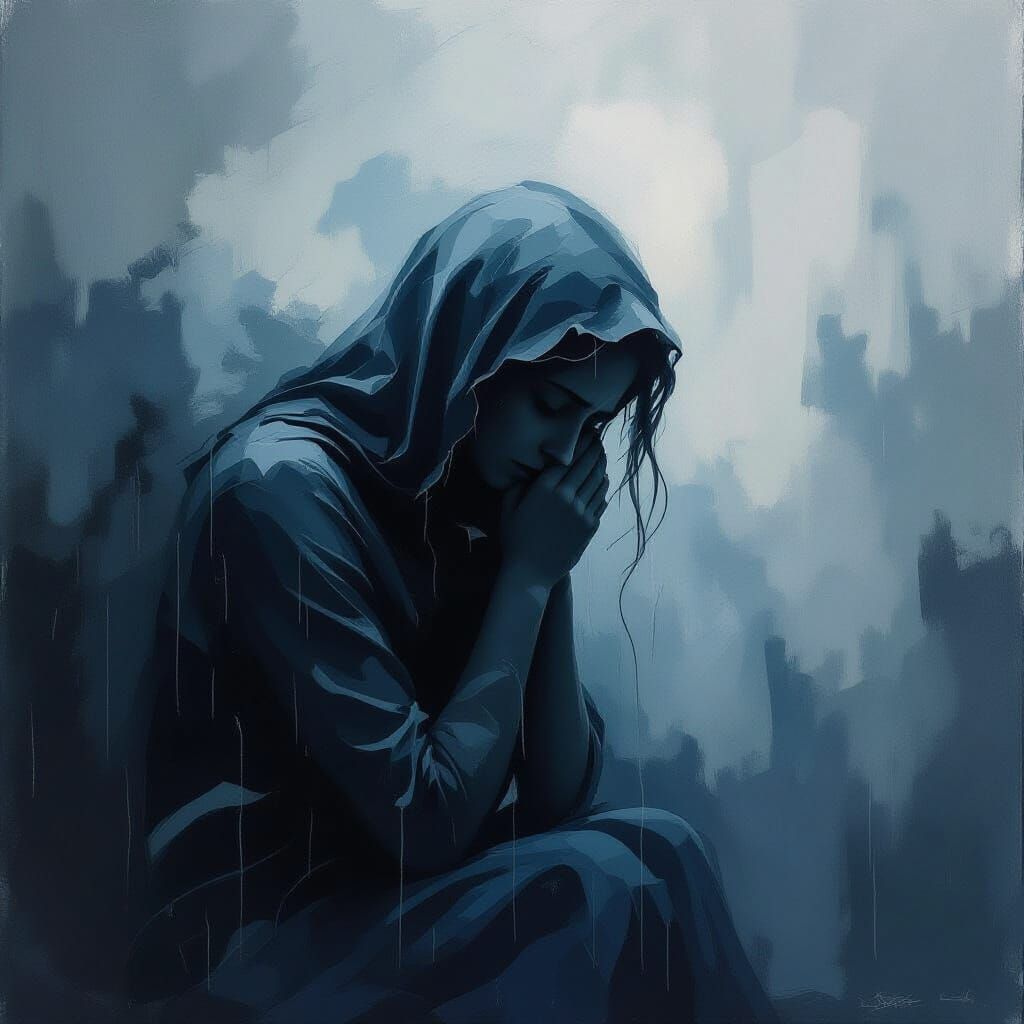 Abstract Grief and Sorrow in Muted Tones