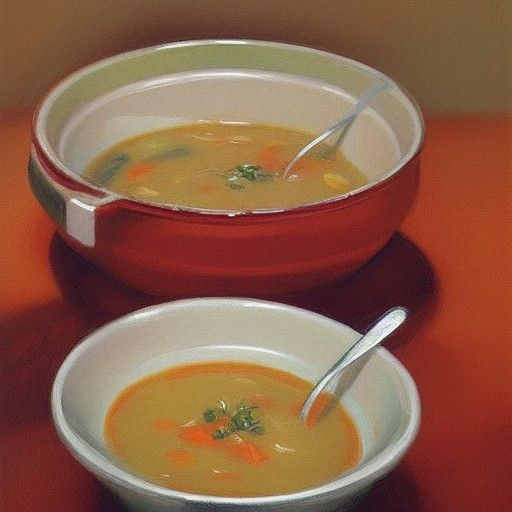 Soup Bowl Oil Painting in Gurney Style