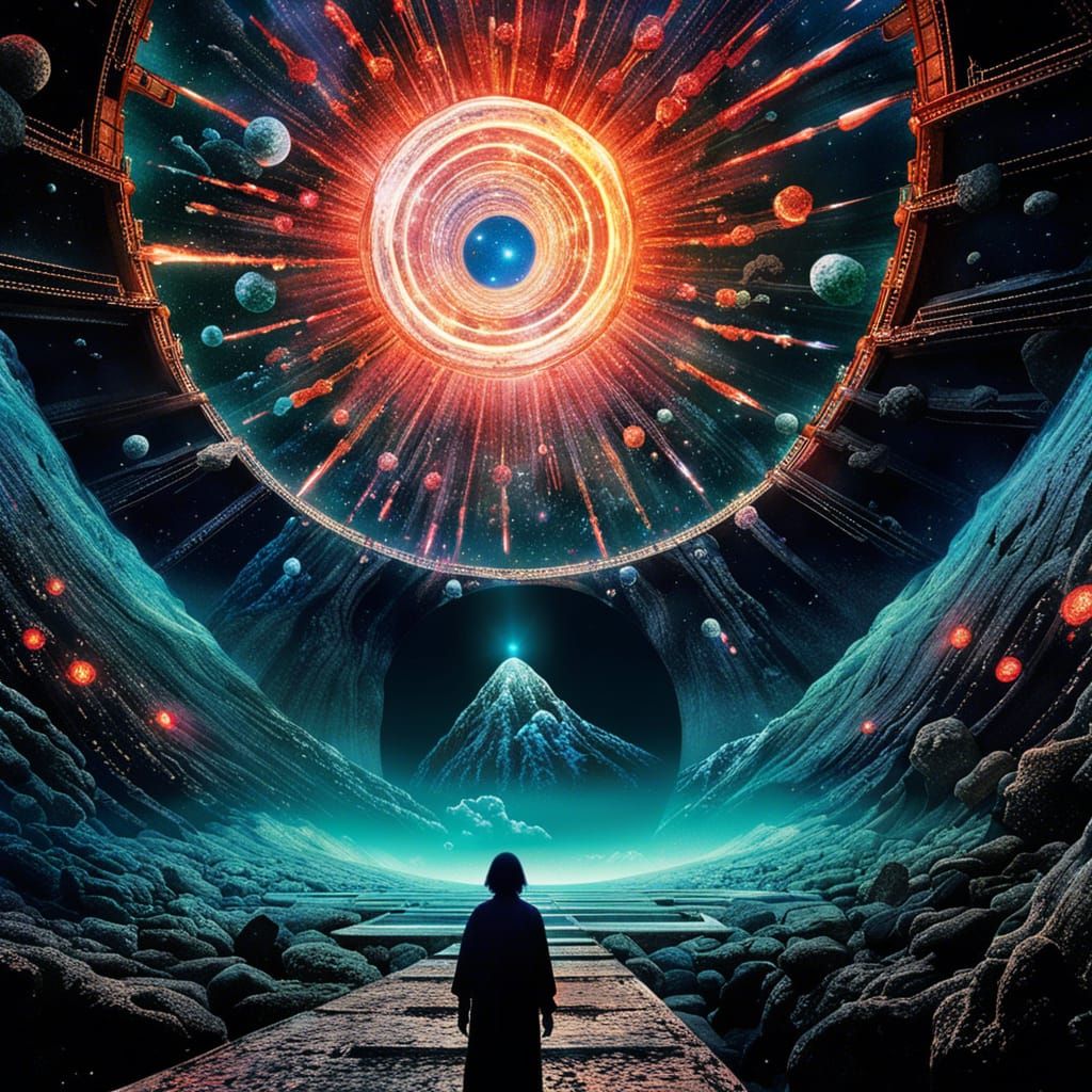 Surreal Stargate Entrance in Space, Digital Illustration