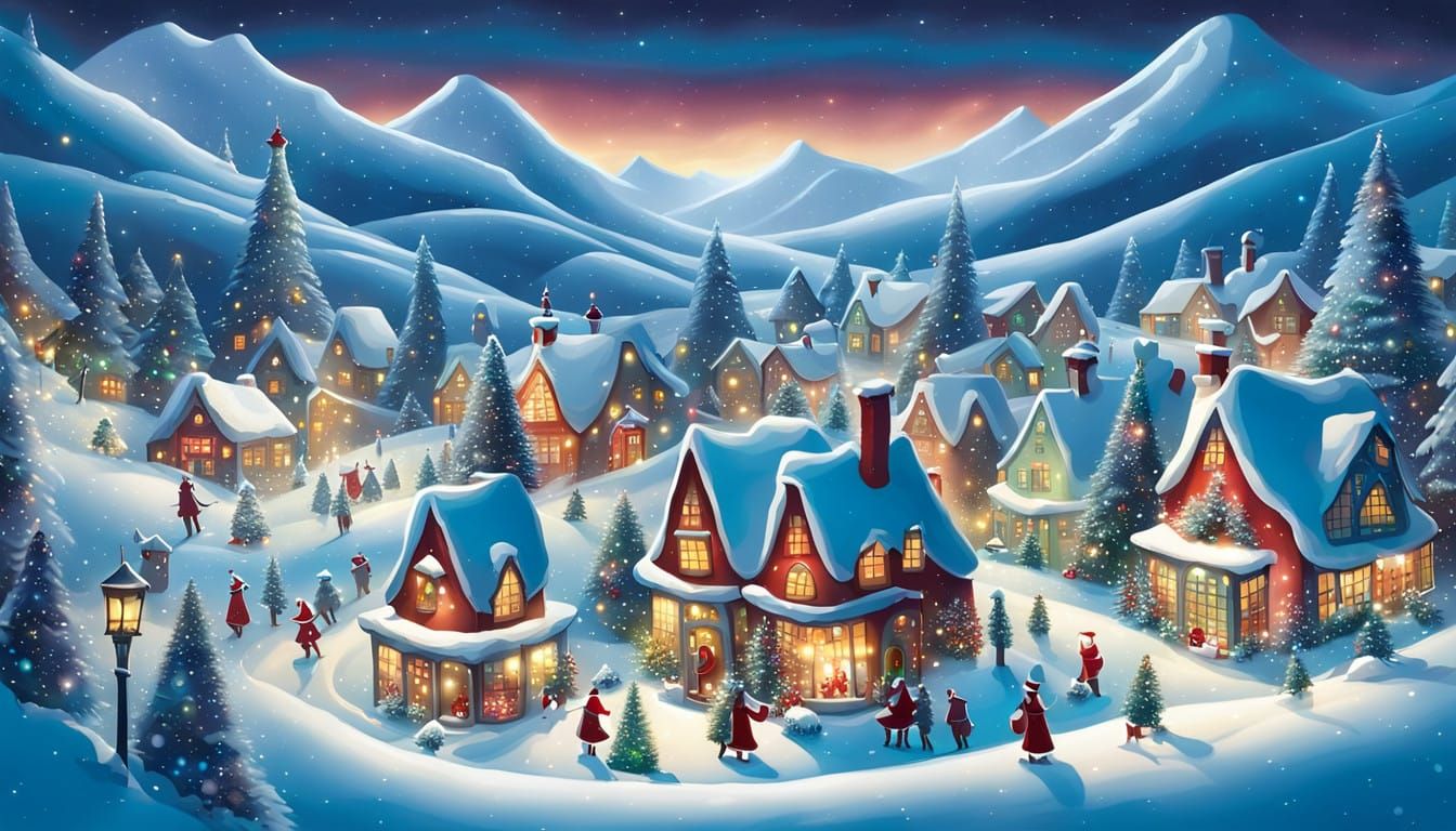 Santa's Village in Whimsical Christmas Wonderland